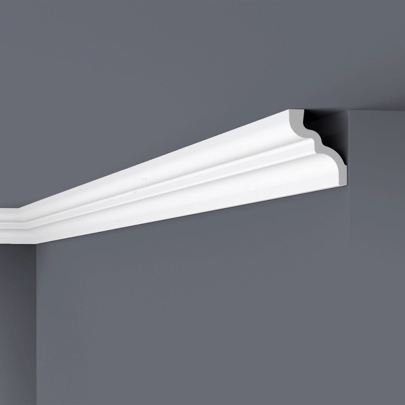 NOMASTYL® NMC 2m Ceiling Coving on plain wall and ceiling Decormania UK